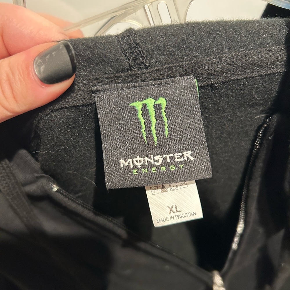 Black Monster Energy Zip-Up Hoodie - Picture 5 of 5